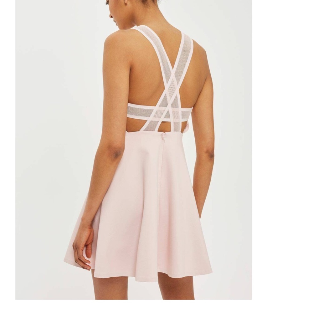 Topshop Criss Cross Open Back Mesh Strap Dress